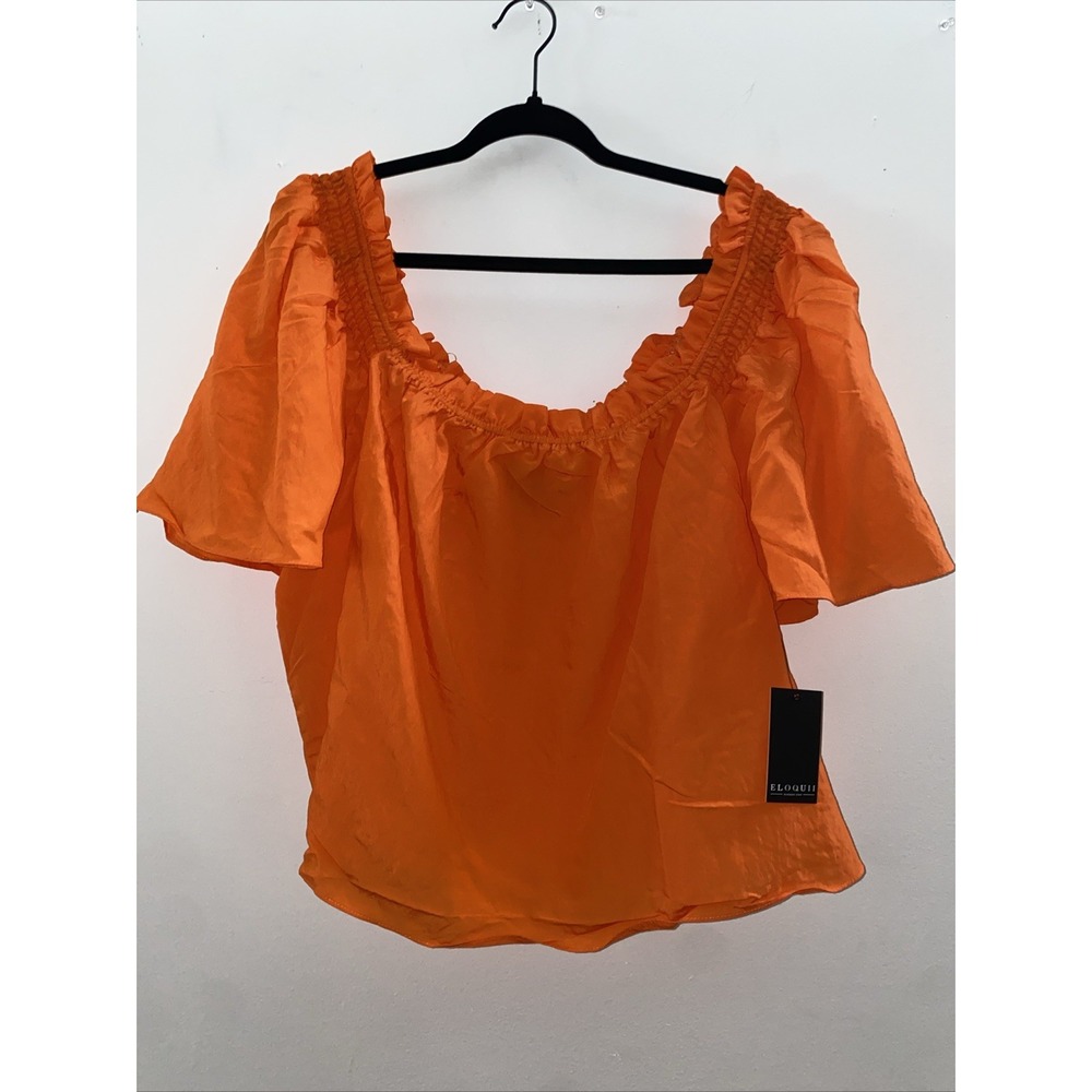 Eloquii Orange Cropped Off Shoulder Size 22 NWT